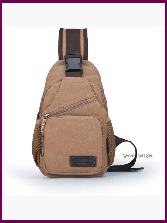 Canvas Sling Bag Crossbody Chest Pack for iPad Mini Shoulder Backpack main image 5